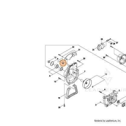 Echo part X562001420 — IPL diagram snippet (6x zoom, amber highlight)