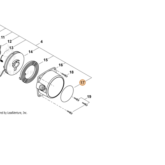 Echo part X562001440 — IPL diagram snippet (6x zoom, amber highlight)