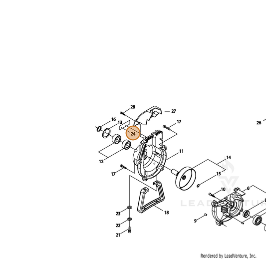Echo part X562001450 — IPL diagram snippet (6x zoom, amber highlight)