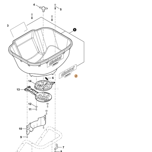 Echo part X562001670 — IPL diagram snippet (6x zoom, amber highlight)