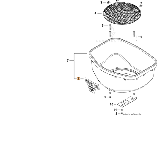 Echo part X562002140 — IPL diagram snippet (6x zoom, amber highlight)