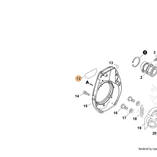 Echo part X562002220 — IPL diagram snippet (6x zoom, amber highlight)