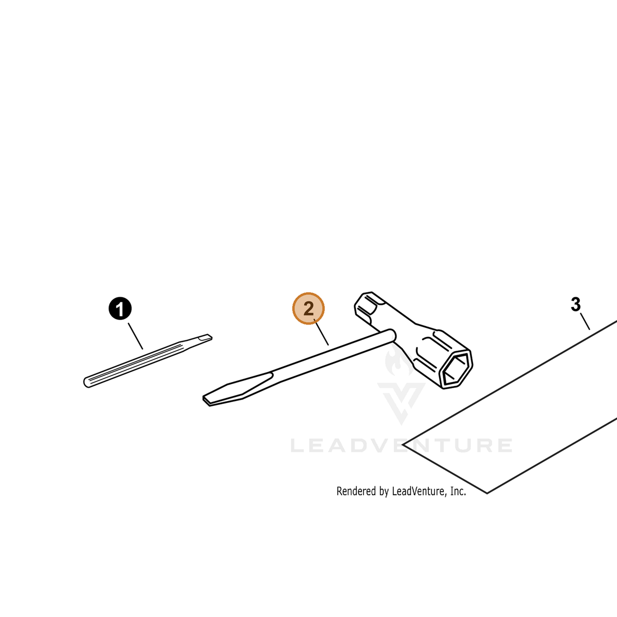 ECHO part X602000440 — IPL diagram snippet (6x zoom, amber highlight)