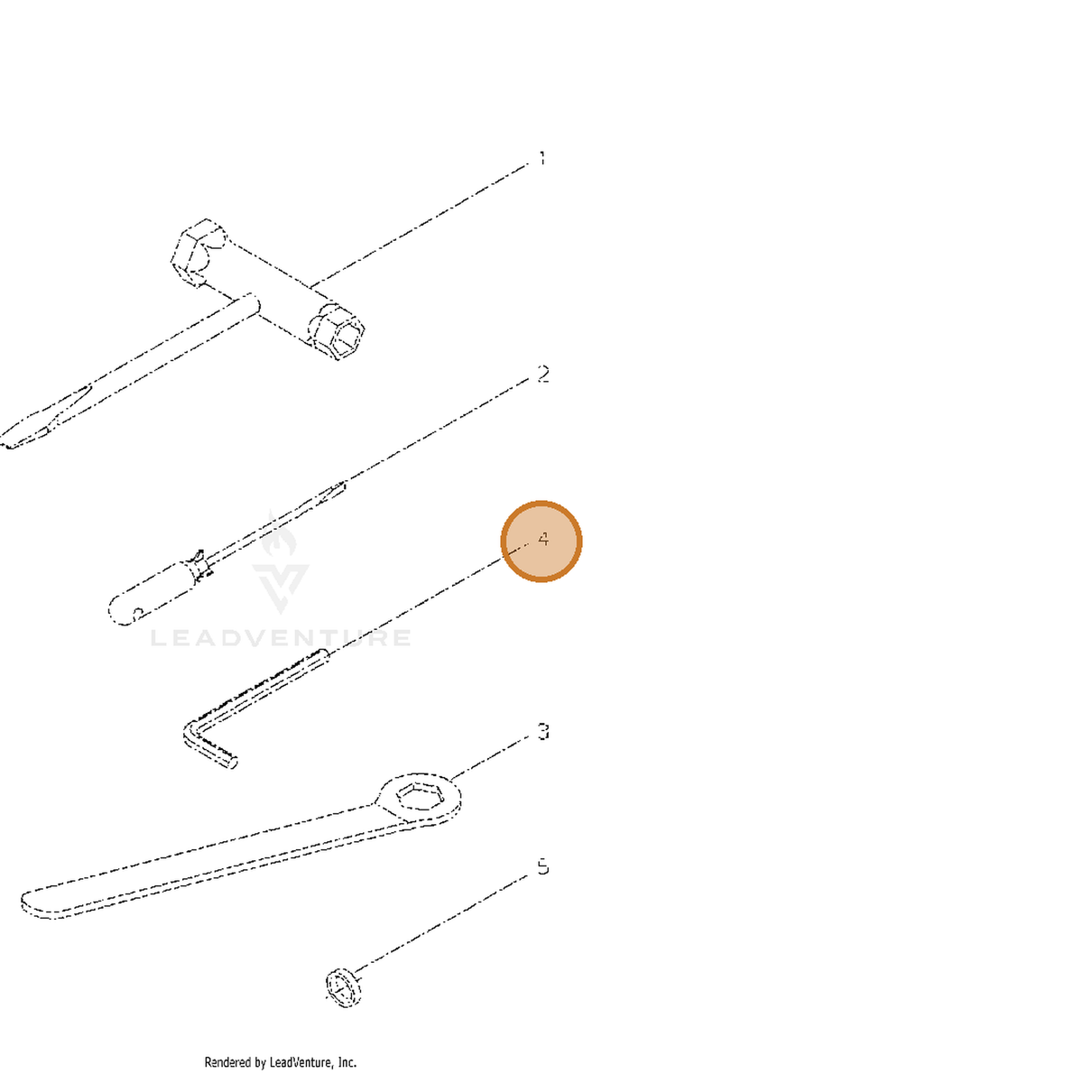 ECHO part X605000120 — IPL diagram snippet (6x zoom, amber highlight)