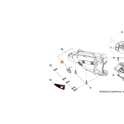ECHO part X638000010 — IPL diagram snippet (6x zoom, amber highlight)
