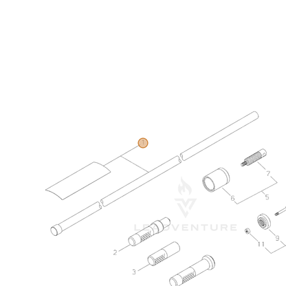 ECHO part X646000340 — IPL diagram snippet (6x zoom, amber highlight)