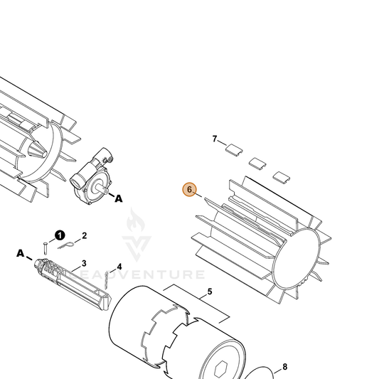 ECHO part X668000330 — IPL diagram snippet (6x zoom, amber highlight)