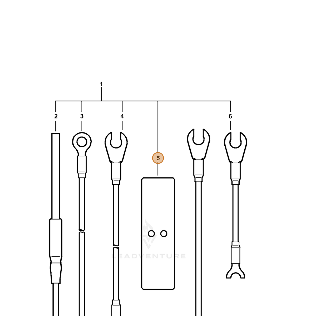 ECHO part X707000020 — IPL diagram snippet (6x zoom, amber highlight)