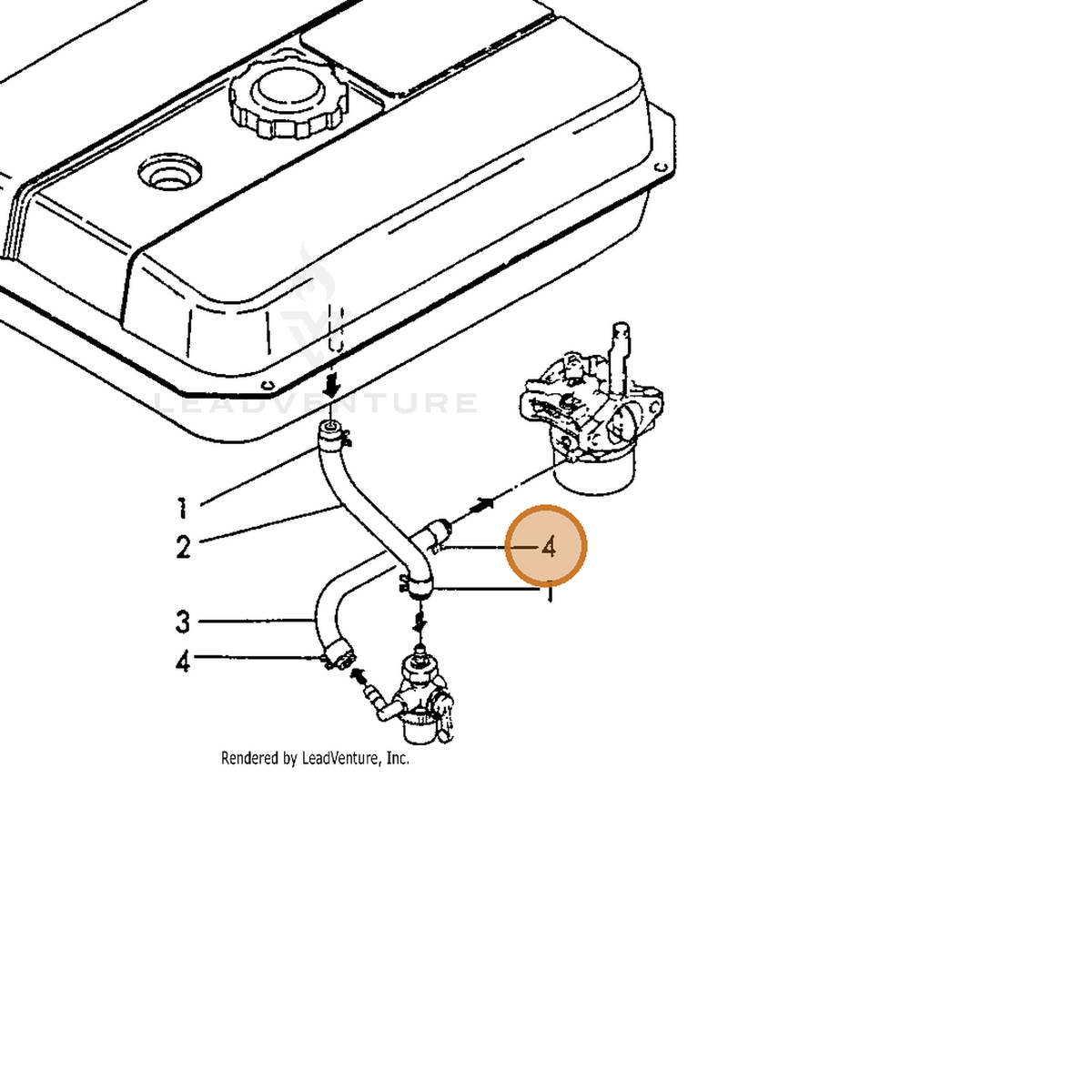 ECHO part Y10610044680 — IPL diagram snippet (6x zoom, amber highlight)