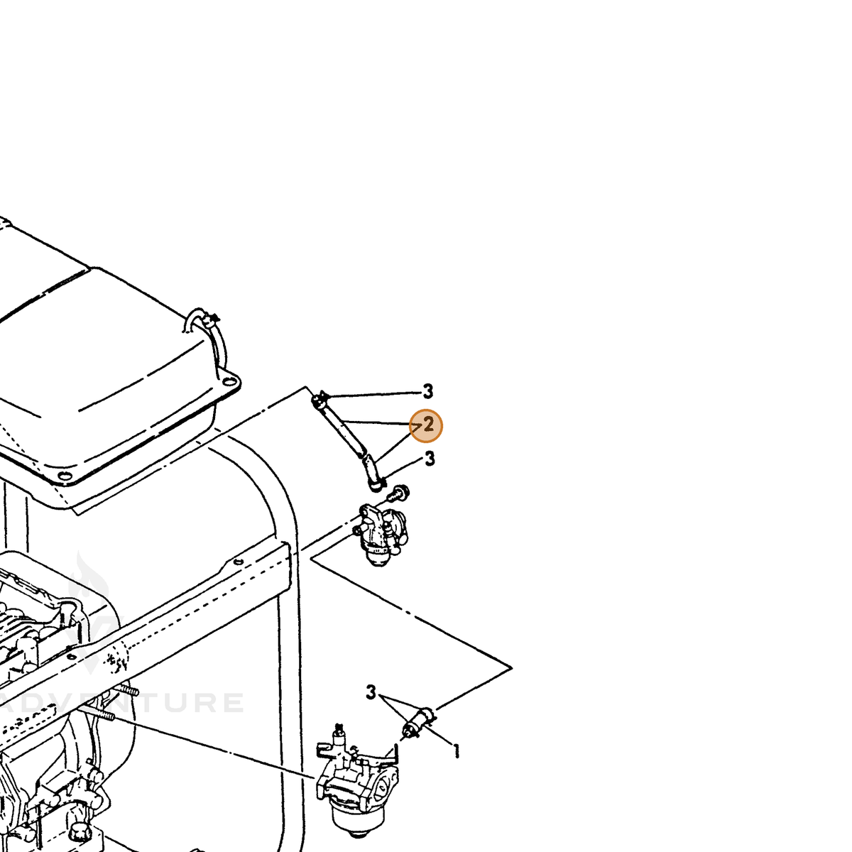 ECHO part Y16023259610 — IPL diagram snippet (6x zoom, amber highlight)