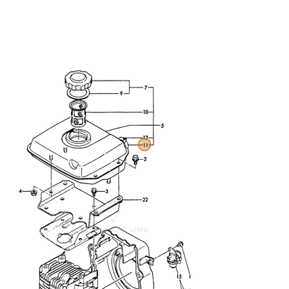 ECHO part Y16026055150 — IPL diagram snippet (6x zoom, amber highlight)