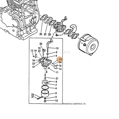 ECHO part Y16031056980 — IPL diagram snippet (6x zoom, amber highlight)
