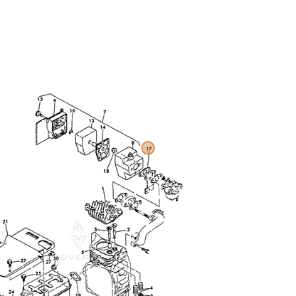 ECHO part Y16051056150 — IPL diagram snippet (6x zoom, amber highlight)