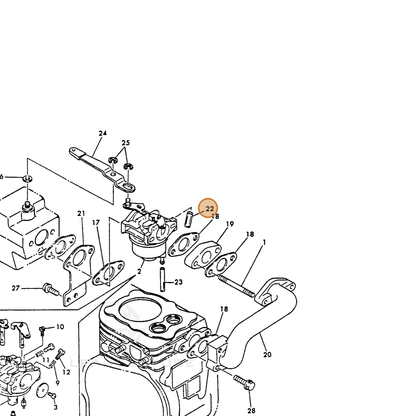 ECHO part Y16052056880 — IPL diagram snippet (6x zoom, amber highlight)