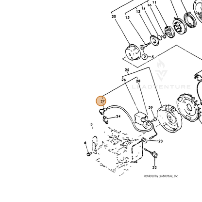 ECHO part Y16052078040 — IPL diagram snippet (6x zoom, amber highlight)