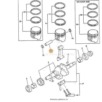 ECHO part Y16056022300 — IPL diagram snippet (6x zoom, amber highlight)