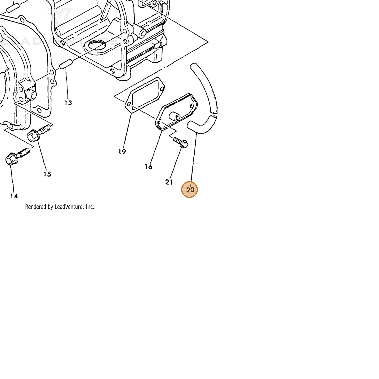 ECHO part Y16056703180 — IPL diagram snippet (6x zoom, amber highlight)