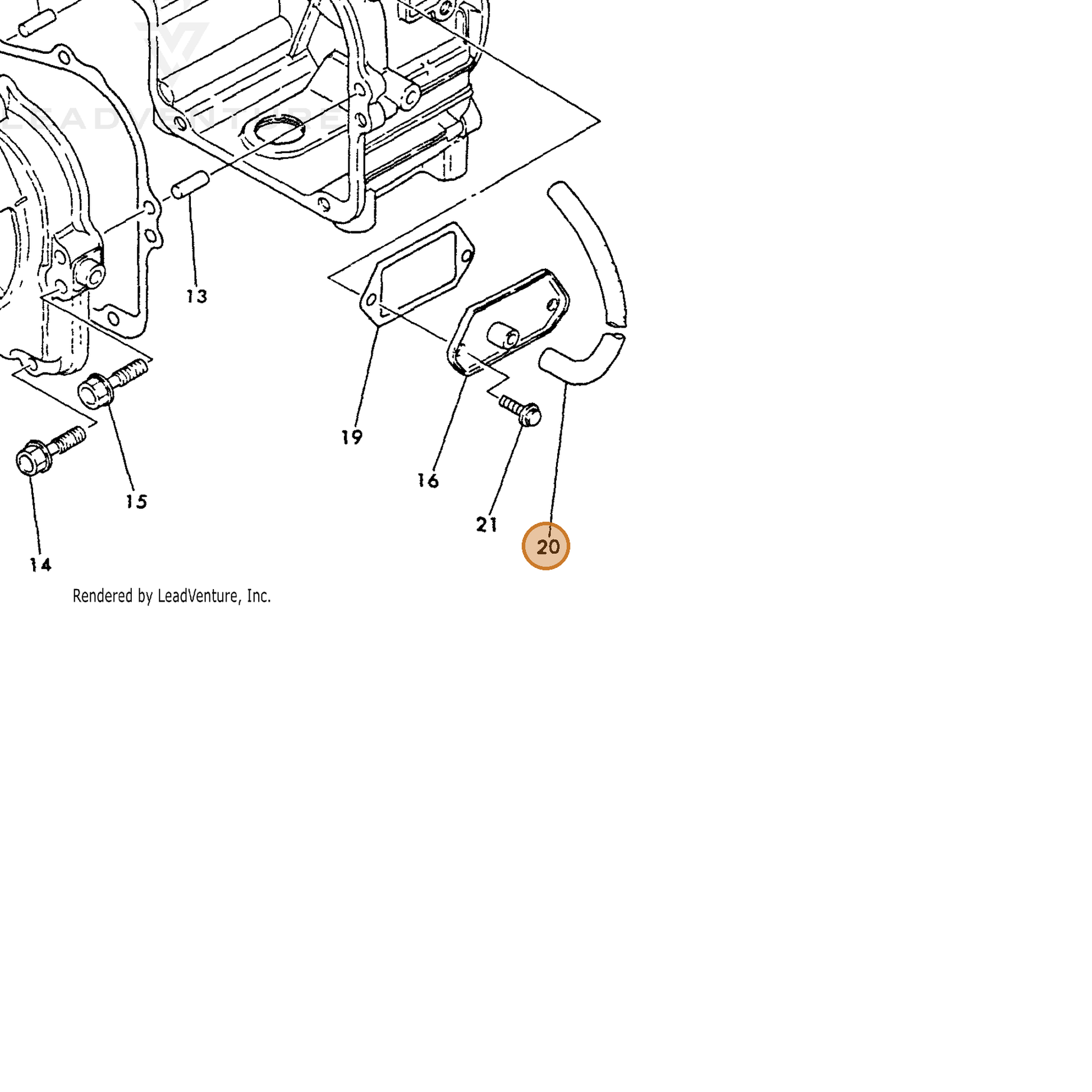 ECHO part Y16056703180 — IPL diagram snippet (6x zoom, amber highlight)