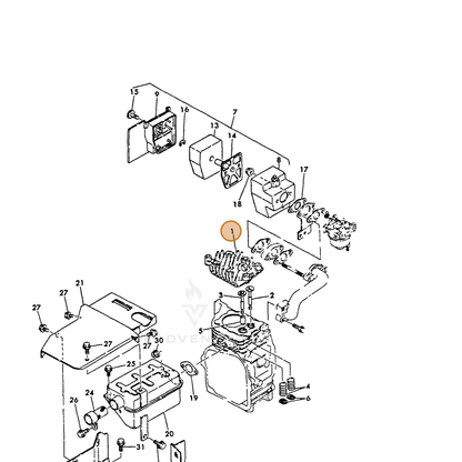 ECHO part Y16056711010 — IPL diagram snippet (6x zoom, amber highlight)