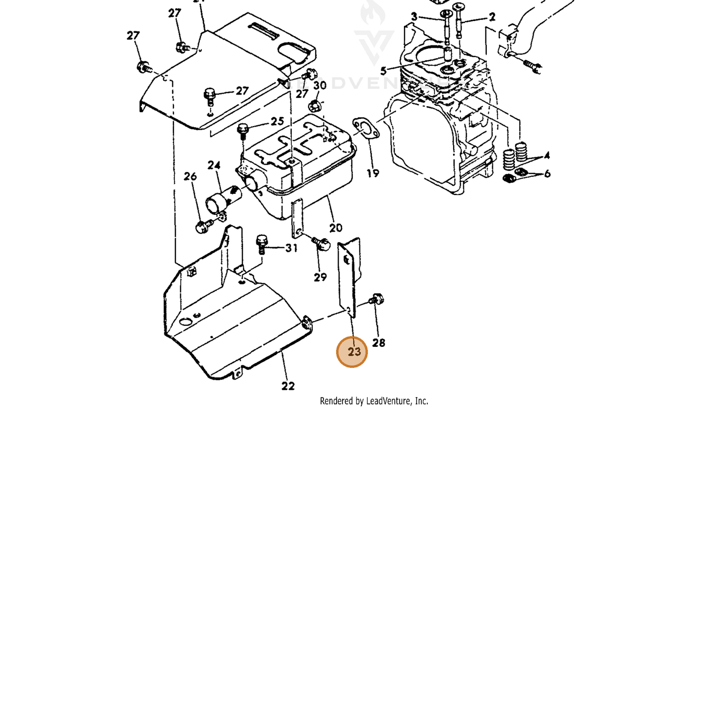 ECHO part Y16056713720 — IPL diagram snippet (6x zoom, amber highlight)