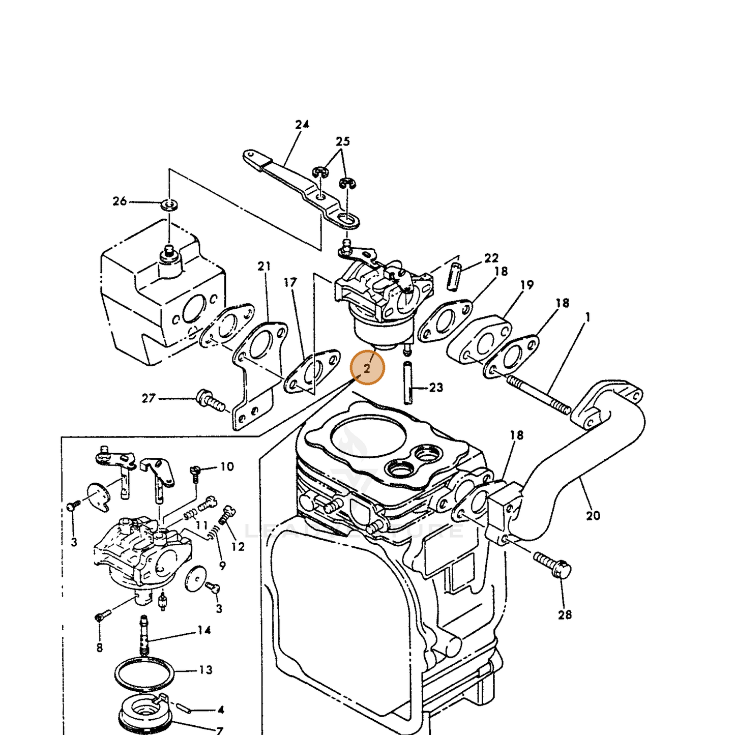 ECHO part Y16056756011 — IPL diagram snippet (6x zoom, amber highlight)