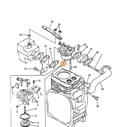 ECHO part Y16056756011 — IPL diagram snippet (6x zoom, amber highlight)