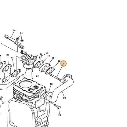 ECHO part Y16056756860 — IPL diagram snippet (6x zoom, amber highlight)