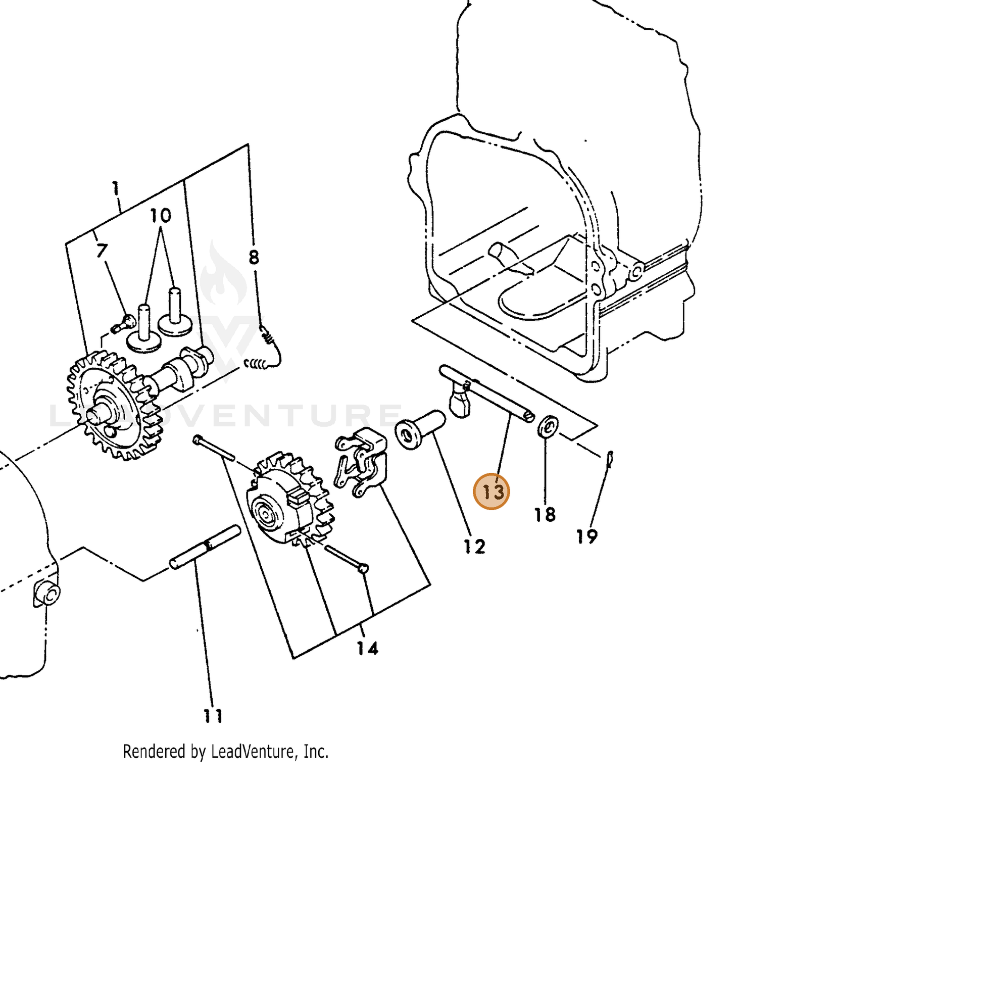 ECHO part Y16056761310 — IPL diagram snippet (6x zoom, amber highlight)