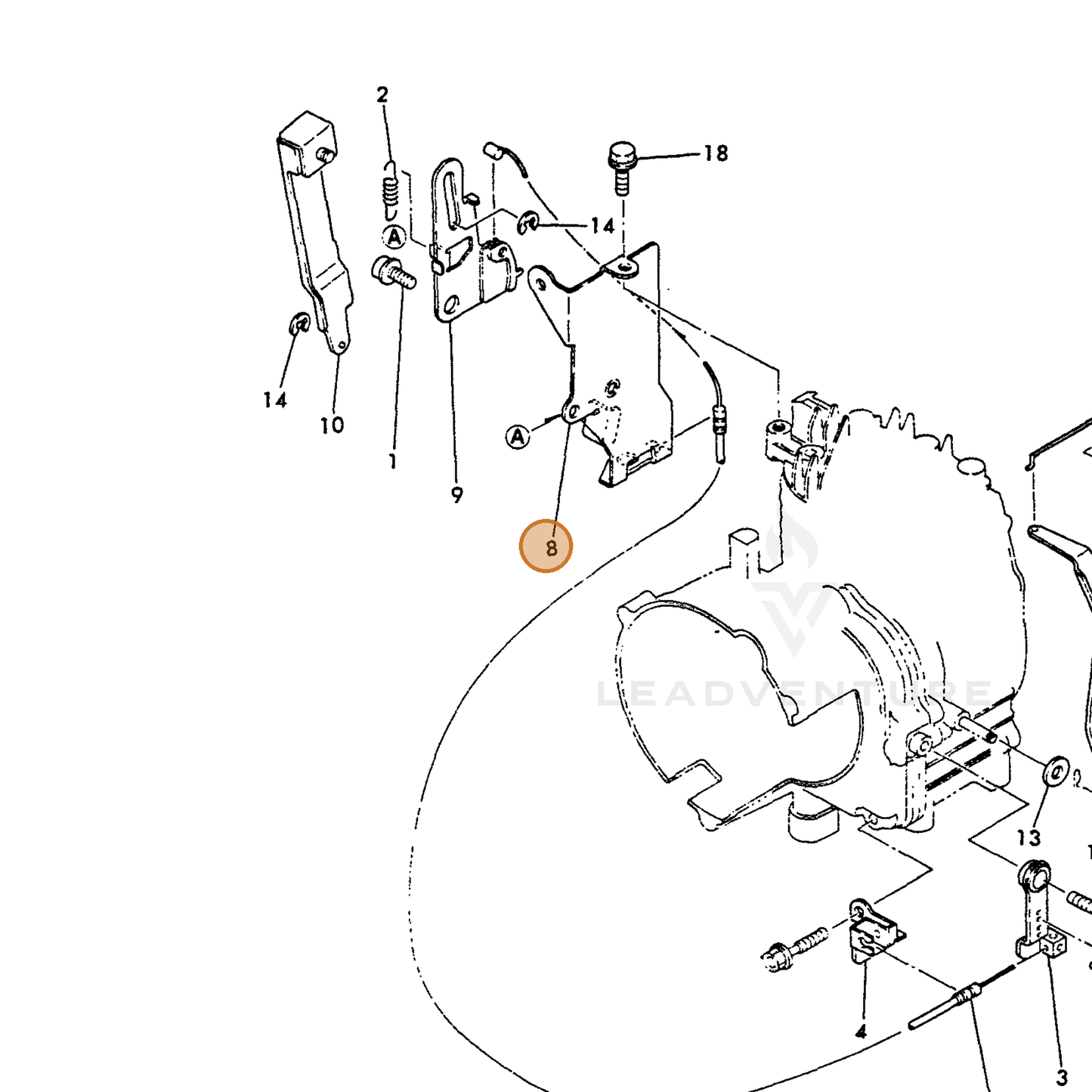 ECHO part Y16056766300 — IPL diagram snippet (6x zoom, amber highlight)