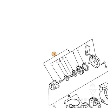 ECHO part Y16056776050 — IPL diagram snippet (6x zoom, amber highlight)