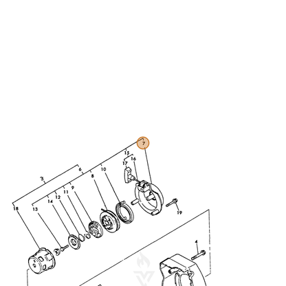 ECHO part Y16056776510 — IPL diagram snippet (6x zoom, amber highlight)