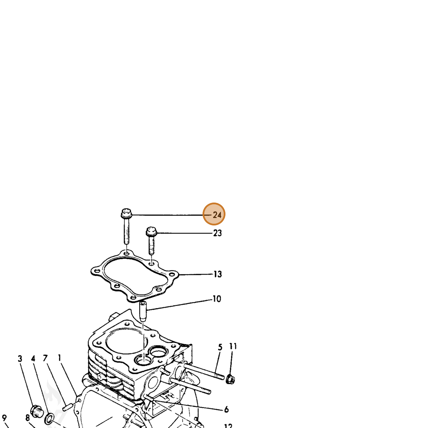 ECHO part Y16061004192 — IPL diagram snippet (6x zoom, amber highlight)