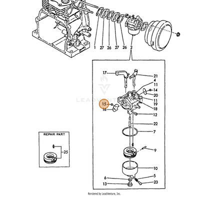 ECHO part Y16061056670 — IPL diagram snippet (6x zoom, amber highlight)
