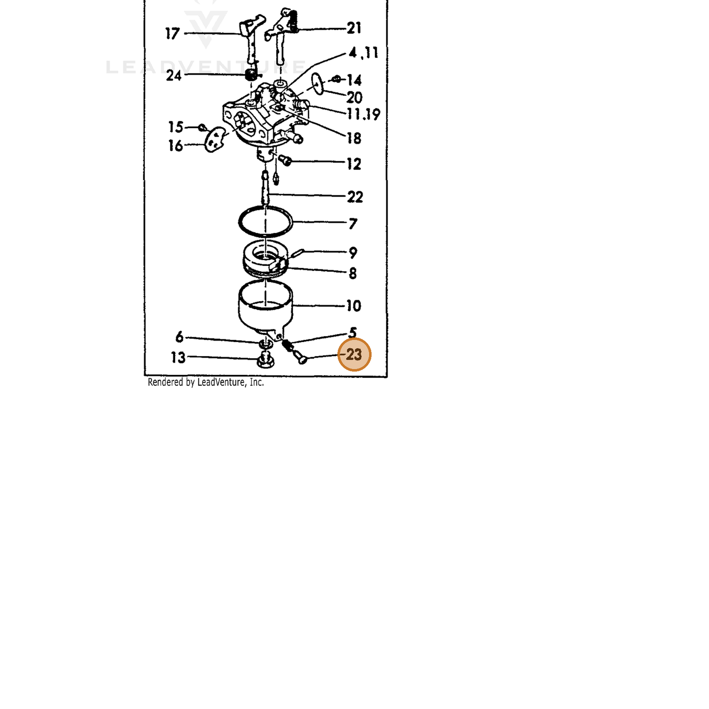 ECHO part Y16061056900 — IPL diagram snippet (6x zoom, amber highlight)