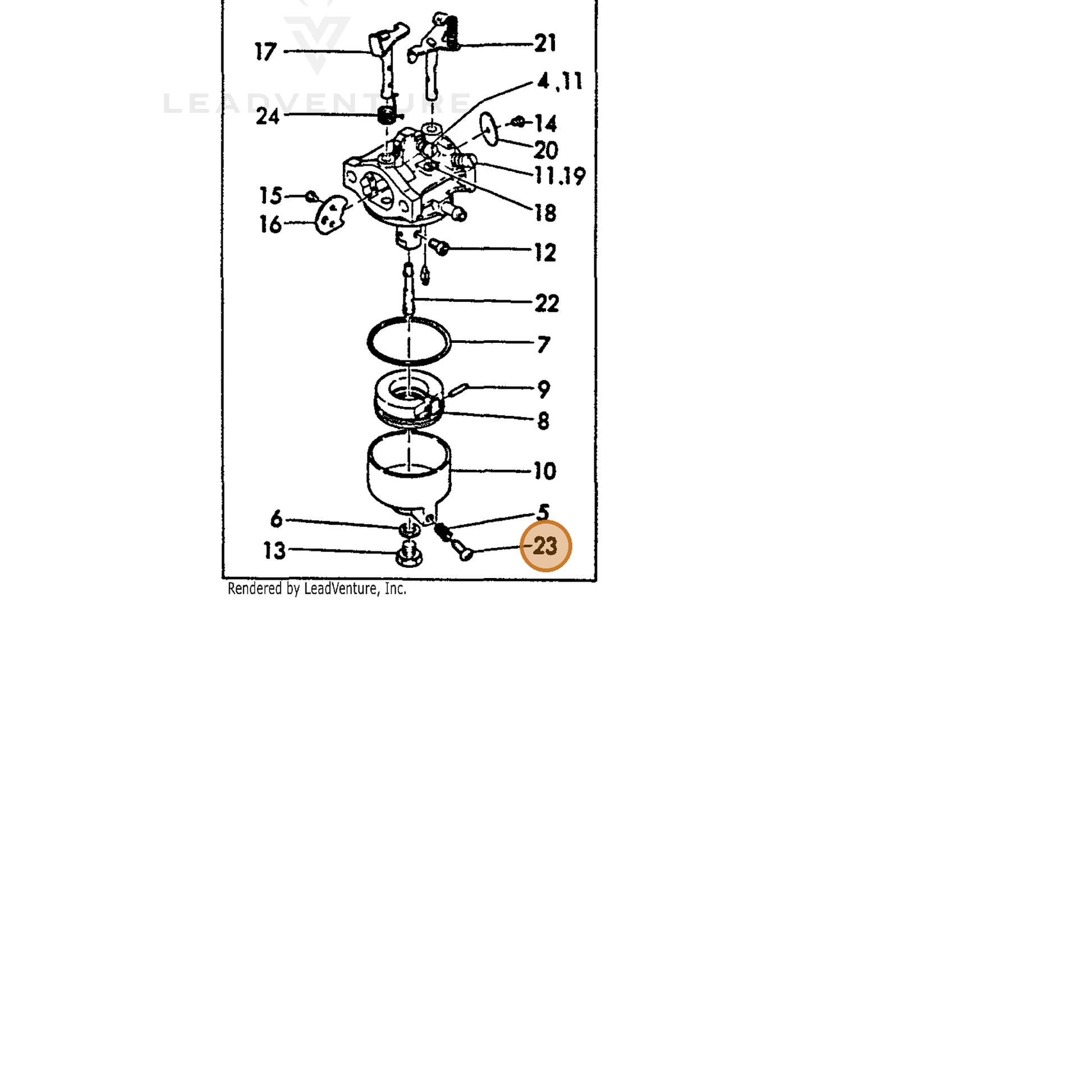 ECHO part Y16061056900 — IPL diagram snippet (6x zoom, amber highlight)