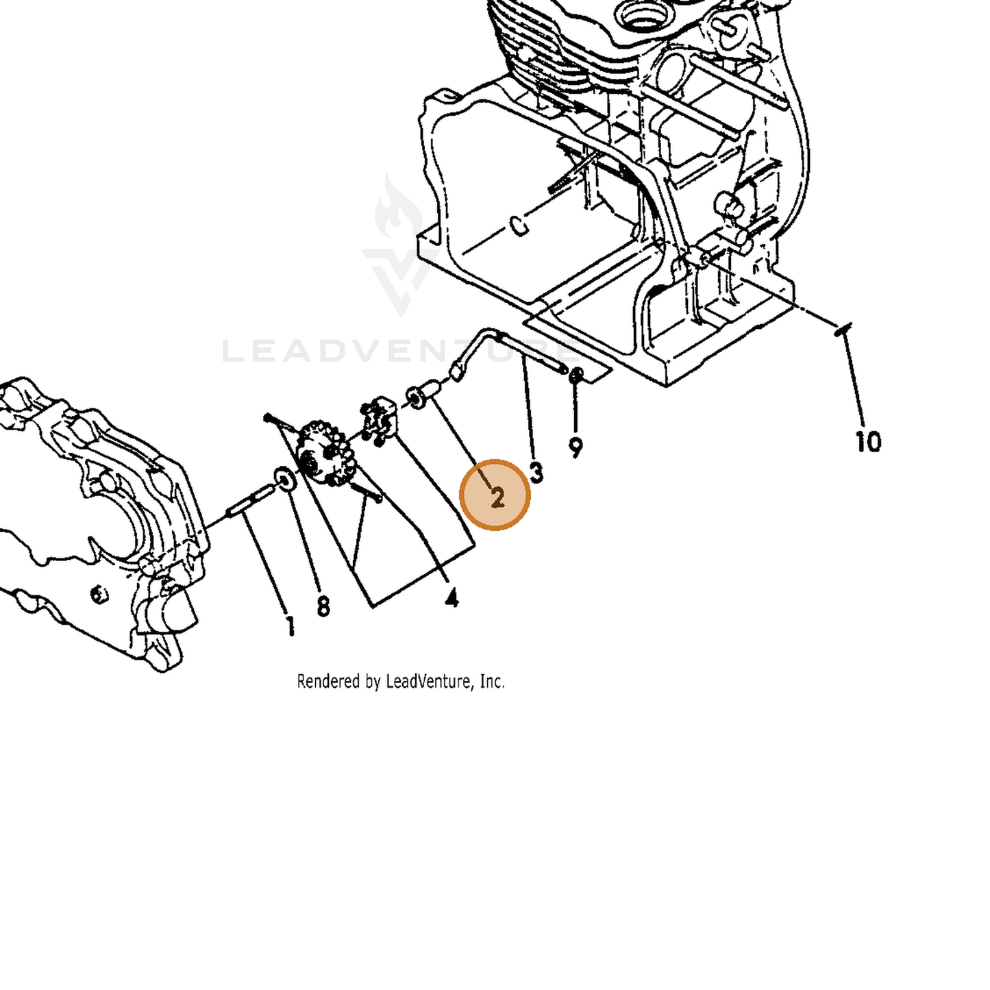 ECHO part Y16061061300 — IPL diagram snippet (6x zoom, amber highlight)