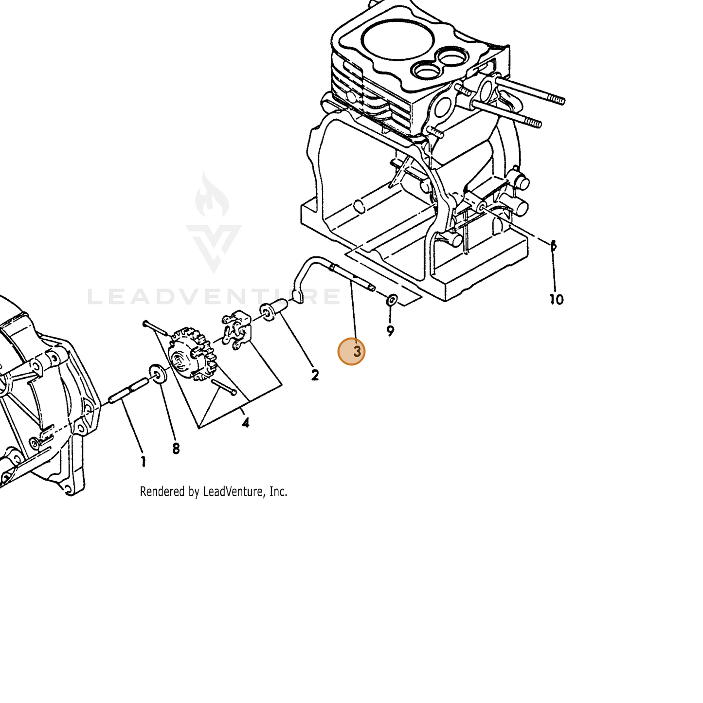 ECHO part Y16061061310 — IPL diagram snippet (6x zoom, amber highlight)