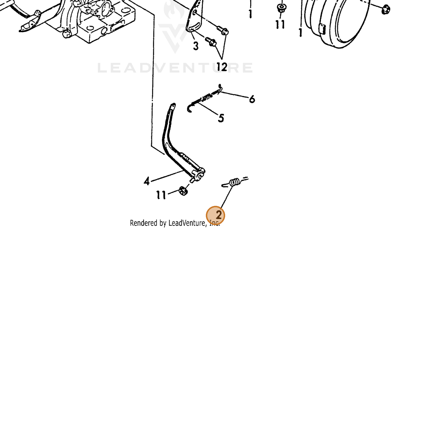 ECHO part Y16061066011 — IPL diagram snippet (6x zoom, amber highlight)