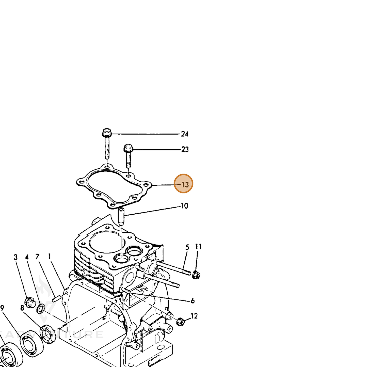ECHO part Y16061101330 — IPL diagram snippet (6x zoom, amber highlight)
