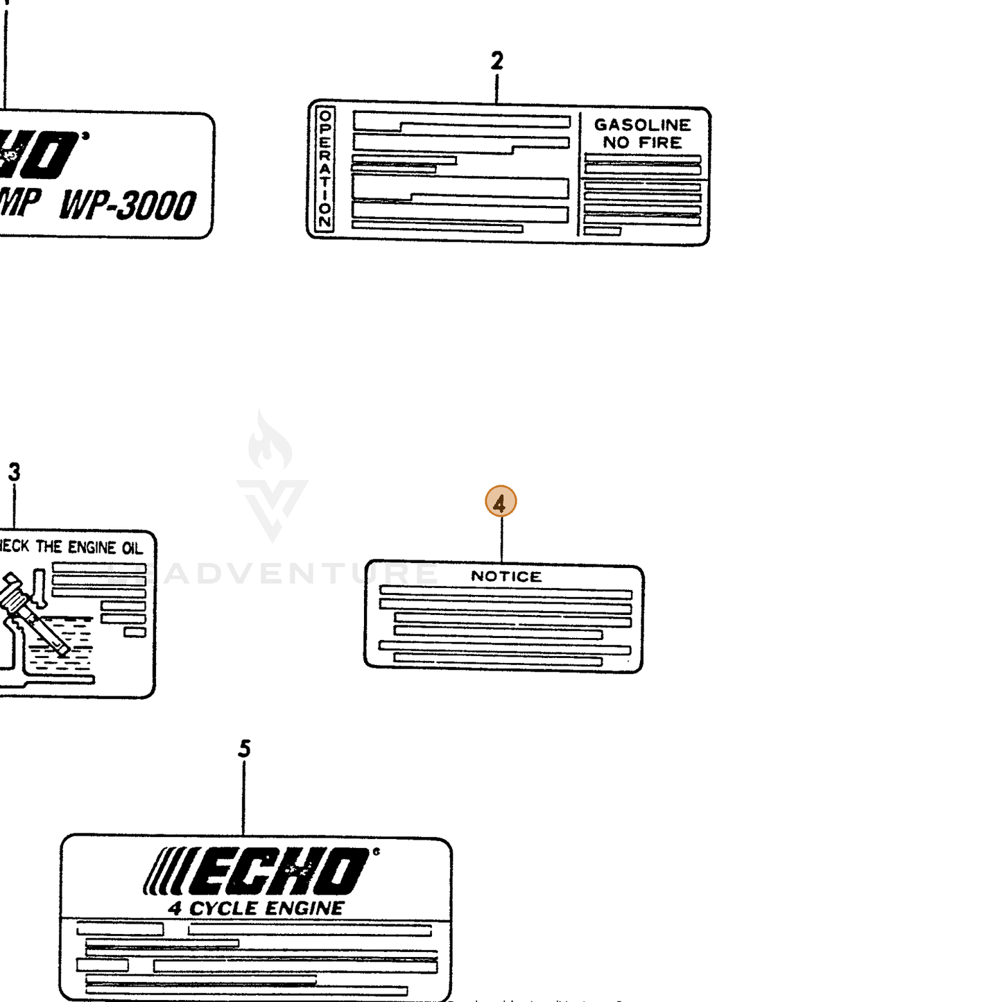 ECHO part Y16061107370 — IPL diagram snippet (6x zoom, amber highlight)