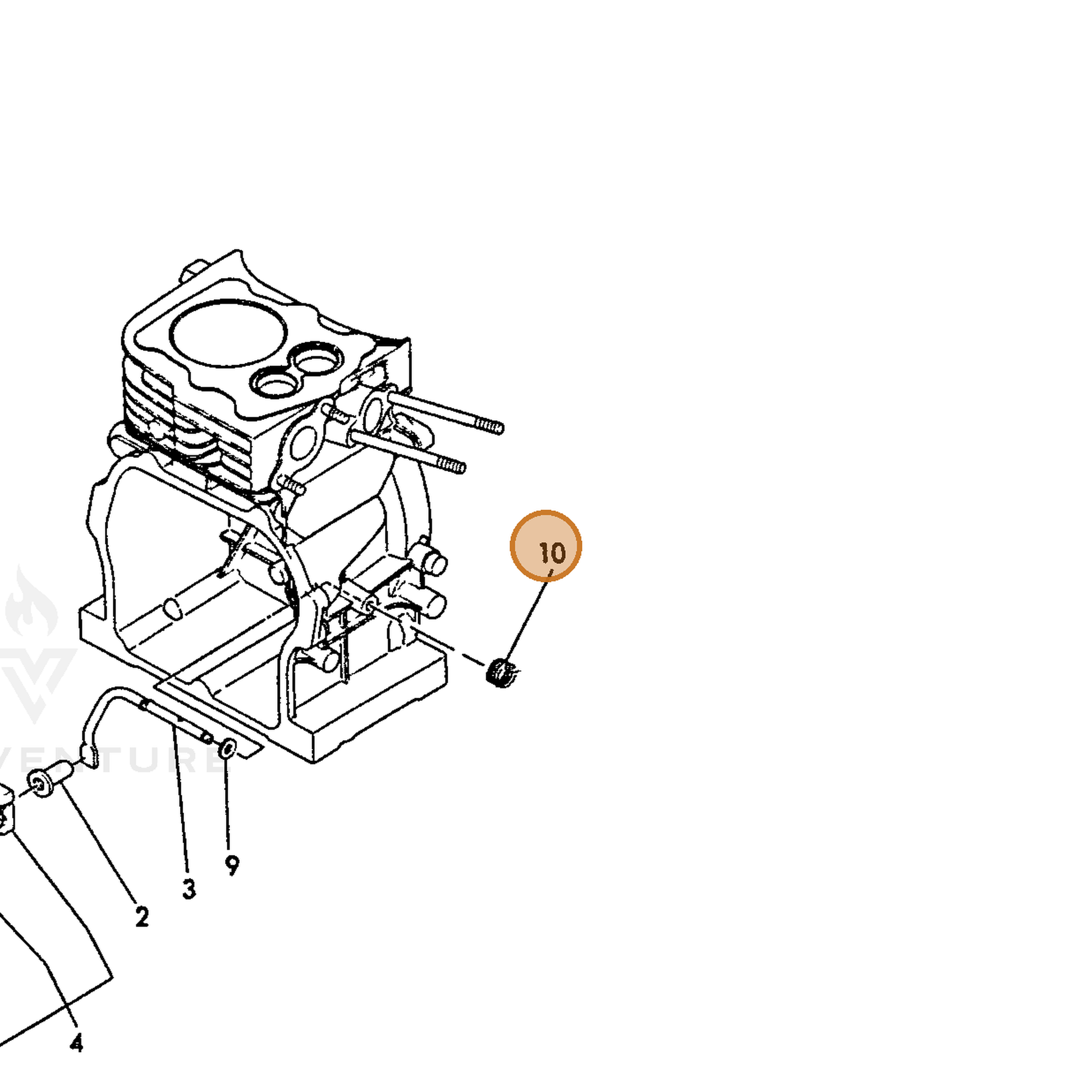 ECHO part Y16061166030 — IPL diagram snippet (6x zoom, amber highlight)