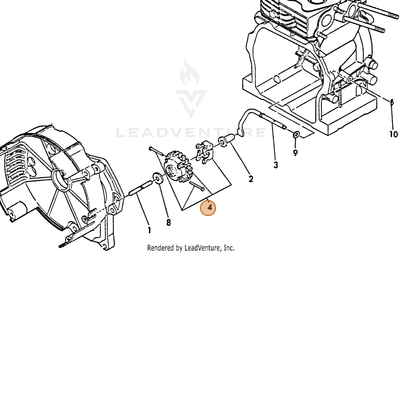 ECHO part Y16064161600 — IPL diagram snippet (6x zoom, amber highlight)