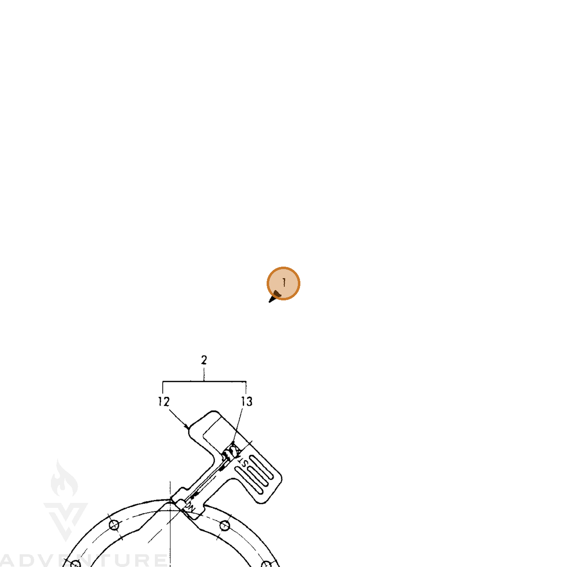 ECHO part Y16064176050 — IPL diagram snippet (6x zoom, amber highlight)