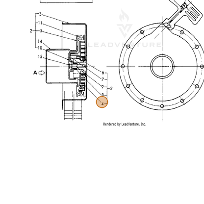 ECHO part Y16064176540 — IPL diagram snippet (6x zoom, amber highlight)