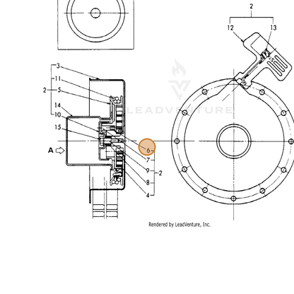 ECHO part Y16064176550 — IPL diagram snippet (6x zoom, amber highlight)