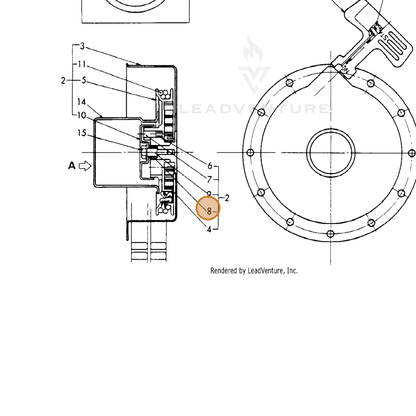 ECHO part Y16064176560 — IPL diagram snippet (6x zoom, amber highlight)