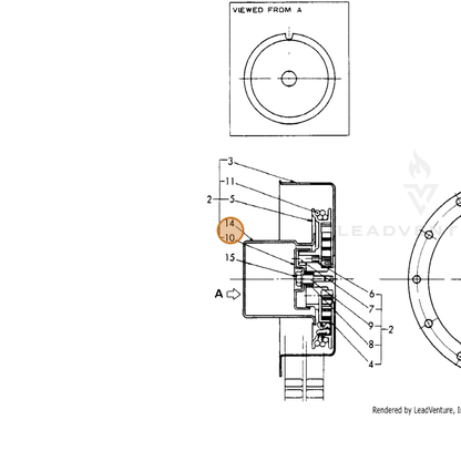 ECHO part Y16064176580 — IPL diagram snippet (6x zoom, amber highlight)