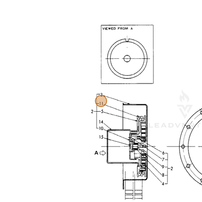 ECHO part Y16064176630 — IPL diagram snippet (6x zoom, amber highlight)