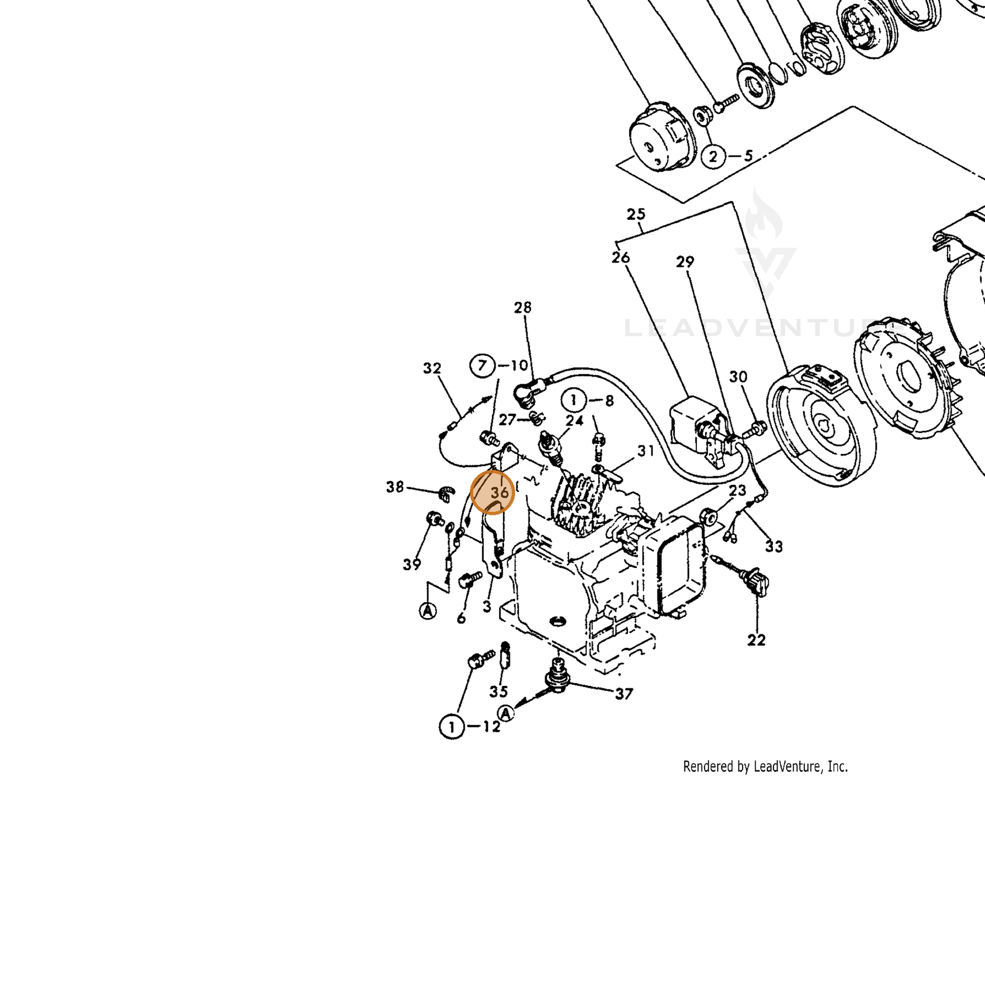 ECHO part Y16064178810 — IPL diagram snippet (6x zoom, amber highlight)