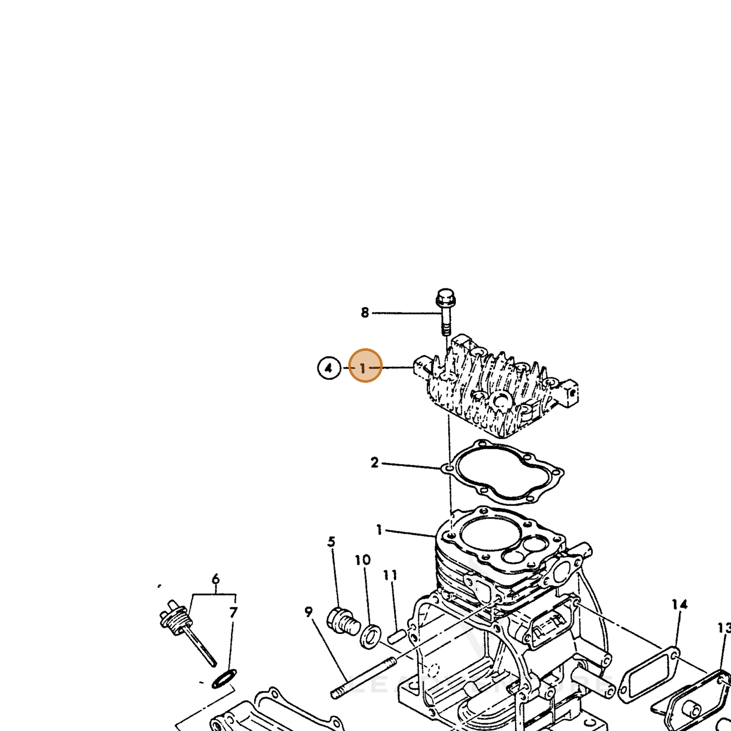 ECHO part Y16066401010 — IPL diagram snippet (6x zoom, amber highlight)